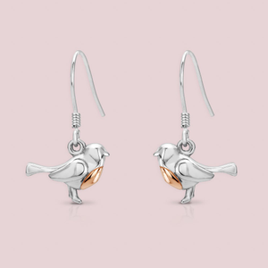 Tempest Wald Silver Robin Drop Earrings