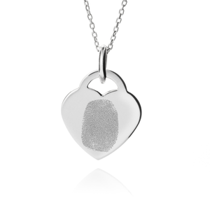 Silver Heart Fingerprint Necklace