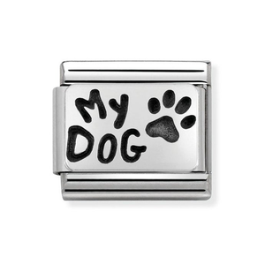 Classic My Family Silver My Dog Charm