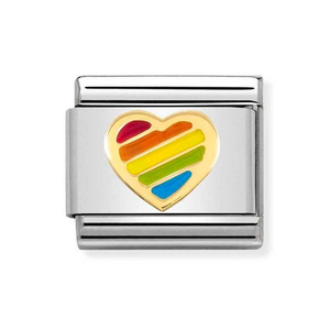 Classic Gold Heart Rainbow Charm