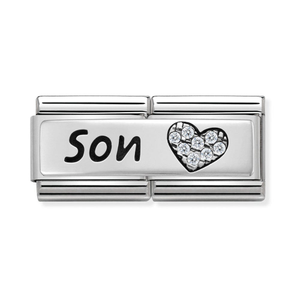 Classic Silver Son Double Charm