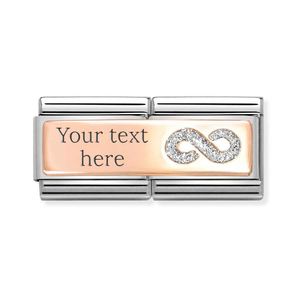 Classic Rose Gold Infinity Glitter Double Charm