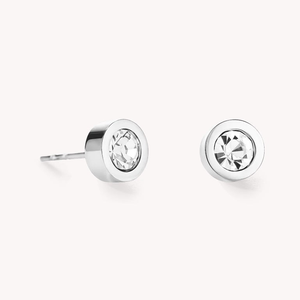 Round Clear Crystal Stud Earrings