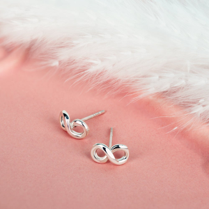 Portrait Muse Silver Infinity Stud Earrings