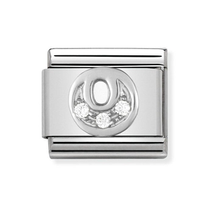 Classic Silver & CZ Letter O Charm