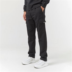 Closure London Mens Smart Open Hem Utility Trousers Black