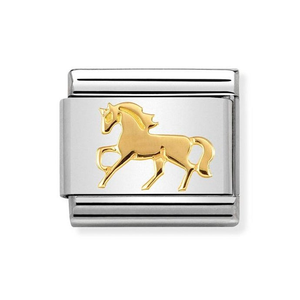 Classic Gold Galloping Horse Charm
