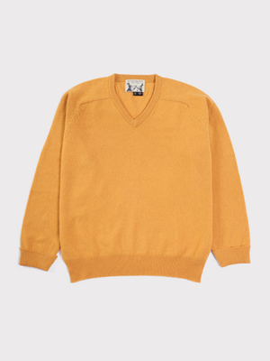 Yellow Gold Lambswool V-Neck Jumper