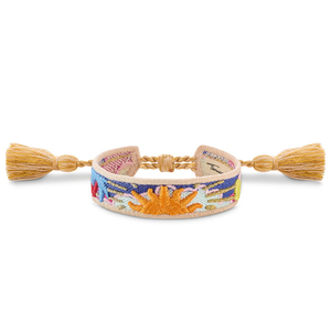 Orange Sun Fabric Tassel Bracelet