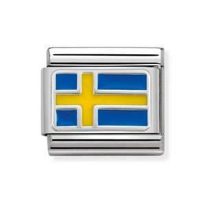 Classic Silver Sweden Flag Charm