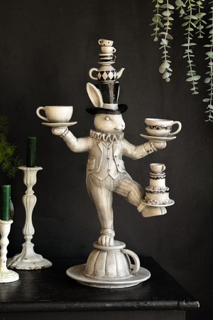 Alice In Wonderland Inspired Balancing Act White Rabbit Ornament