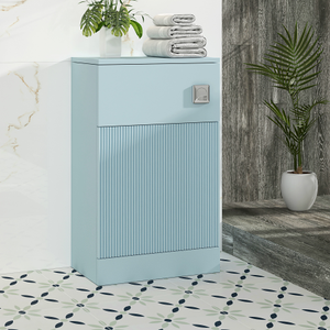 Evora 500mm Powder Blue Fluted BTW Back To Wall WC Toilet Unit