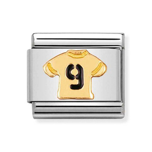 Classic Gold No. 9 Shirt Charm