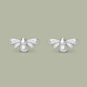 Tempest Meadow Silver Bee Stud Earrings