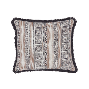 Zenda Cushion 50cm x 50cm, Charcoal & Tan