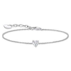 Silver CZ Heart Bracelet