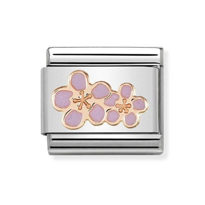 Classic Rose Gold Peach Flowers Charm