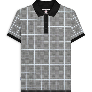 Lambretta Mens Pow Check Polo Short Sleeve Polo Shirt - M / White