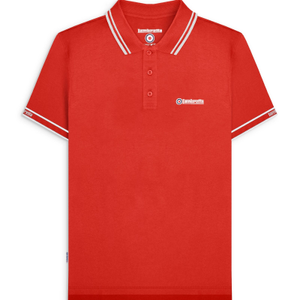 Lambretta Mens Branded Sleeve Short Sleeve Polo Shirt - XL / Red