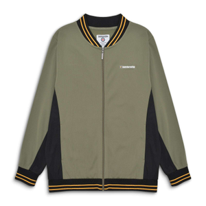 Lambretta Mens Vintage Track Bomber Jacket - M / Khaki/Black/Gold