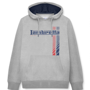 Lambretta Mens Racing Stripe Hoodie - 2XL / Grey Marl