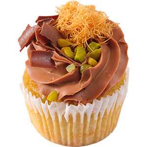 Chocolate Pistachio Kunafa Cupcake