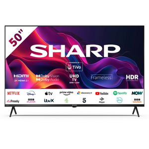 Sharp 4T-C50GK4245KB 50" 4K Uhd Frameless Smart TiVo TV - Black