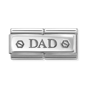 Classic Silver Hex Screw Dad Double Charm