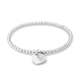 Signature Silver & Mother of Pearl Heart IMERAKI Bracelet