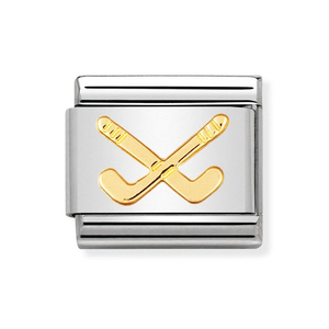 Classic Gold Hockey Clubs Charm