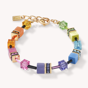 Iconic GEOCUBE Bracelet Gold Plated Rainbow