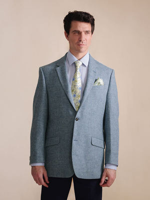 Mist Blue Lightweight Tweed Jacket