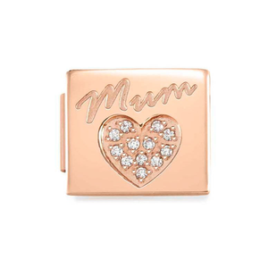 GLAM Rose Gold Mum Heart Charm