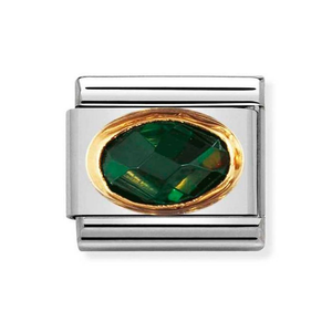 Classic Gold & Emerald Green CZ Charm