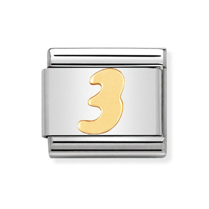 Classic Gold Number 3 Charm