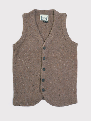 Walnut Brown Knitted Waistcoat