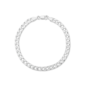 Signature Silver Square Curb Chain Bracelet