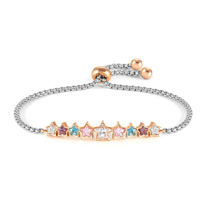 Milleluci Rose Gold Plated Mixed Star Crystal Bracelet