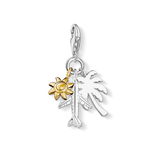 Classic Palm Tree, Sun & Plane Charm
