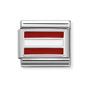 Classic Silver Austria Flag Charm