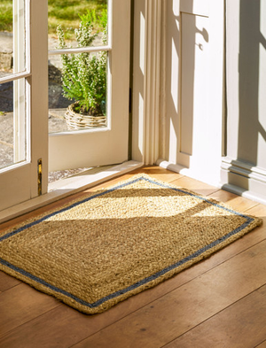 Doormat Sambourne - Jute, Cove Blue, Large