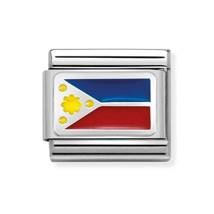 Classic Silver Philippines Flag Charm
