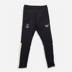 Castore Junior EFC Everton Pro Players Training Pants Zip Pockets Caviar/Elfin Yellow