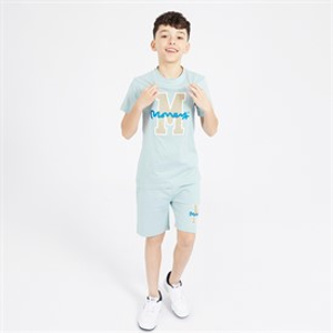 Money Boys Big M T-Shirt And Shorts Co-Ord Set Sky Blue