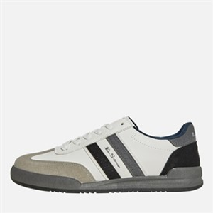 Ben Sherman Mens Sokka Stripe Trainers White/Grey/Black