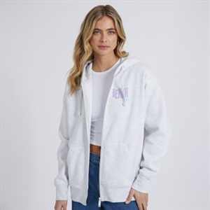 Bench Womens Emeraude Zip Thru Hoodie Ice Grey Marl