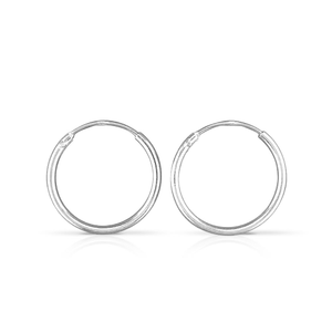 Signature Silver Plain & Simple Hoop Earrings