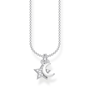 Silver Star & Moon Necklace