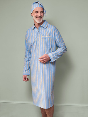 Peter Christian - Blue & Gold Cotton Nightshirt