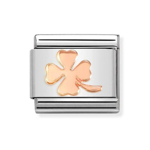 Classic Rose Gold Lucky Four Leaf Clover Charm